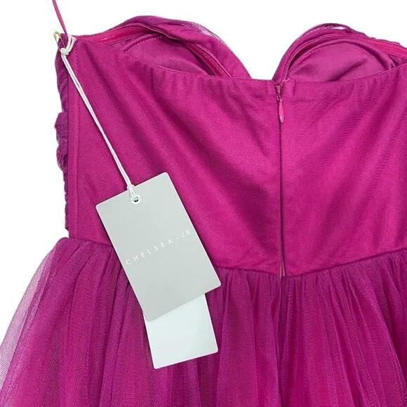 Chelsea28 NWT Elegant Pink Tulle Evening‎ Gown XXS - Image 6