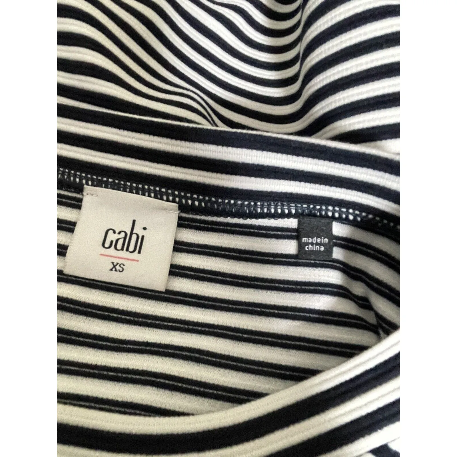 Cabi Captain Dress Size XS Blue White Knit Stripes Shift Short Sleeve Nautical - Image 6