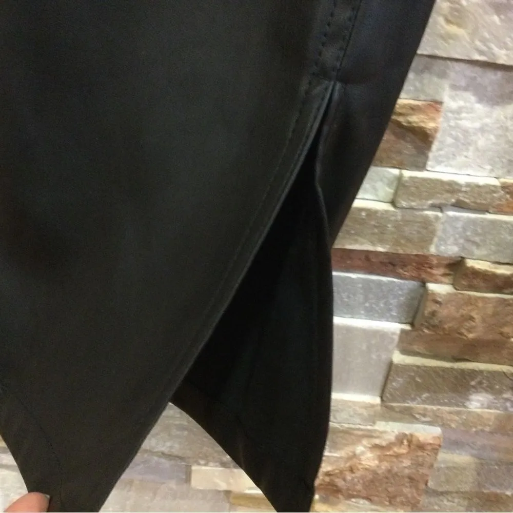 Zara Elegant Black Straight Leg Faux Leather pants size 4 Womens - Image 5