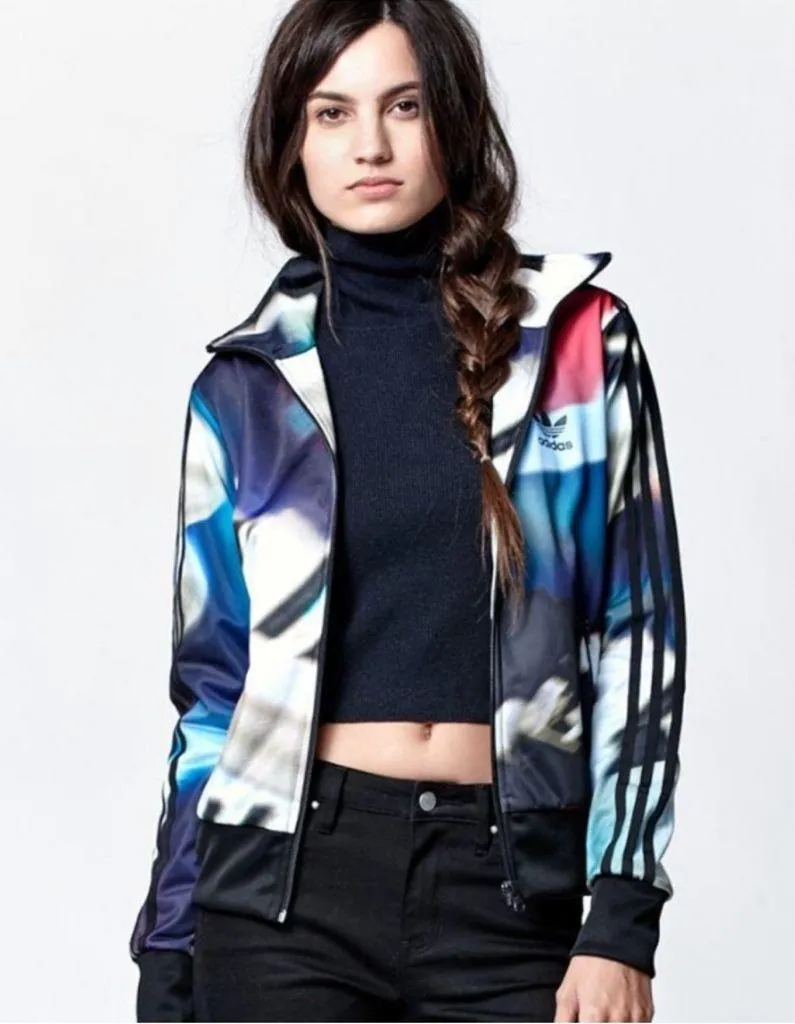 Adidas Originals Firebird Track Jacket Multicolor Iridescent Trefoil Logo Small - Image 3