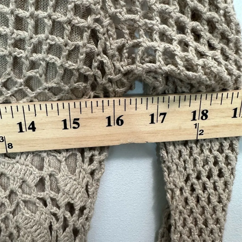 John Paul Richard Womens‎ Beige Crochet Sweater Top PS Festival Boho Cottagecore Tan Size undefined - Image 8