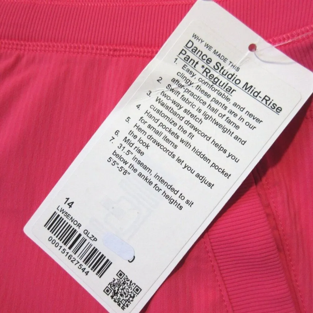 NWT Lululemon Dance Studio Mid-Rise in Glaze Pink Pull-on Relaxed Pants 14 - Image 3