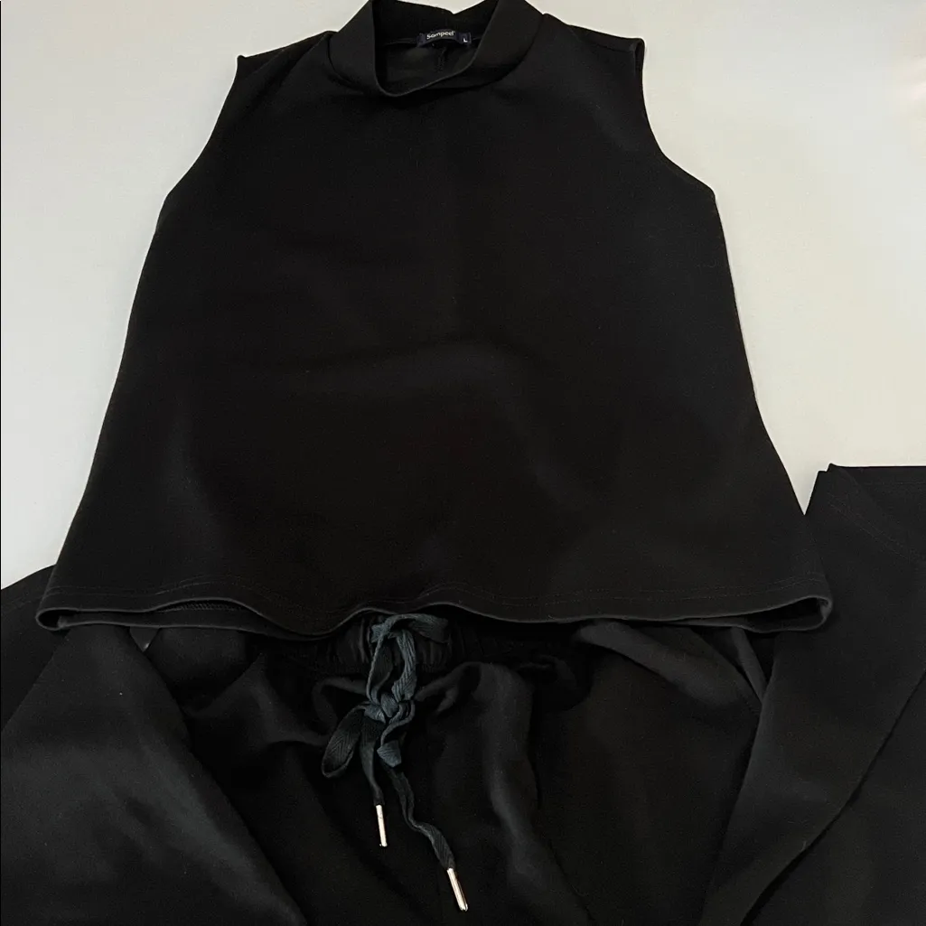 Sampeel Black Sleeveless Top and Pants Lounge or Saturday Shopping Set. Size L Size L - Image 4