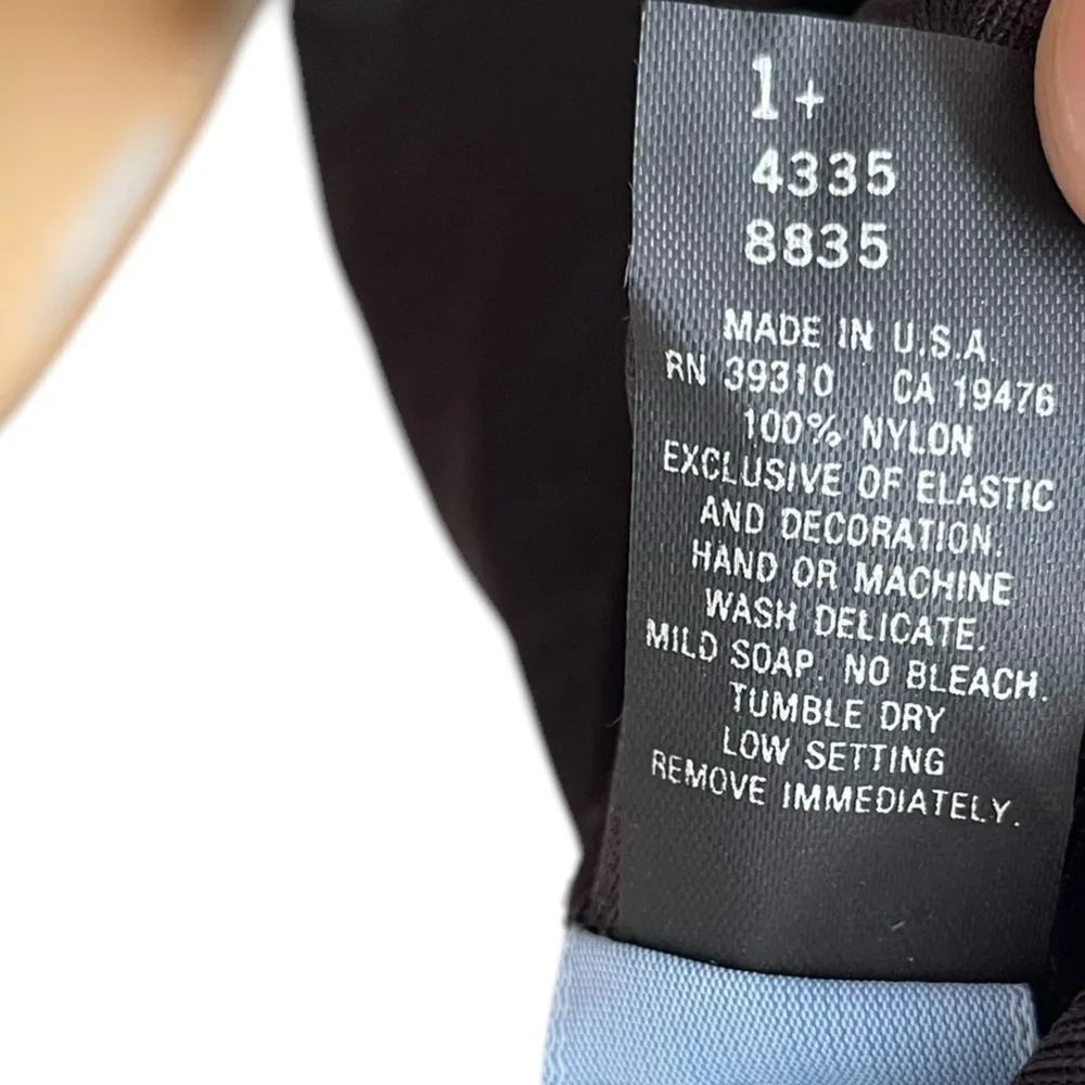 Lady Cameo Vintage 80s Plus Size Black Asymmetrical High Slit Ruffle Slip Dress - Image 6