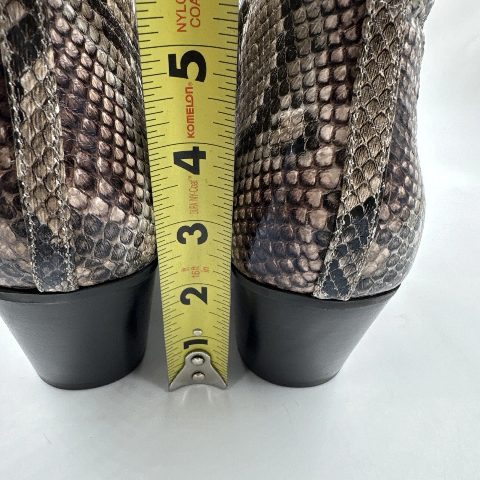 Jeffrey Campbell Tan, Black & White Multicolor Snake Animal Print Boots Rella 9 - Image 6