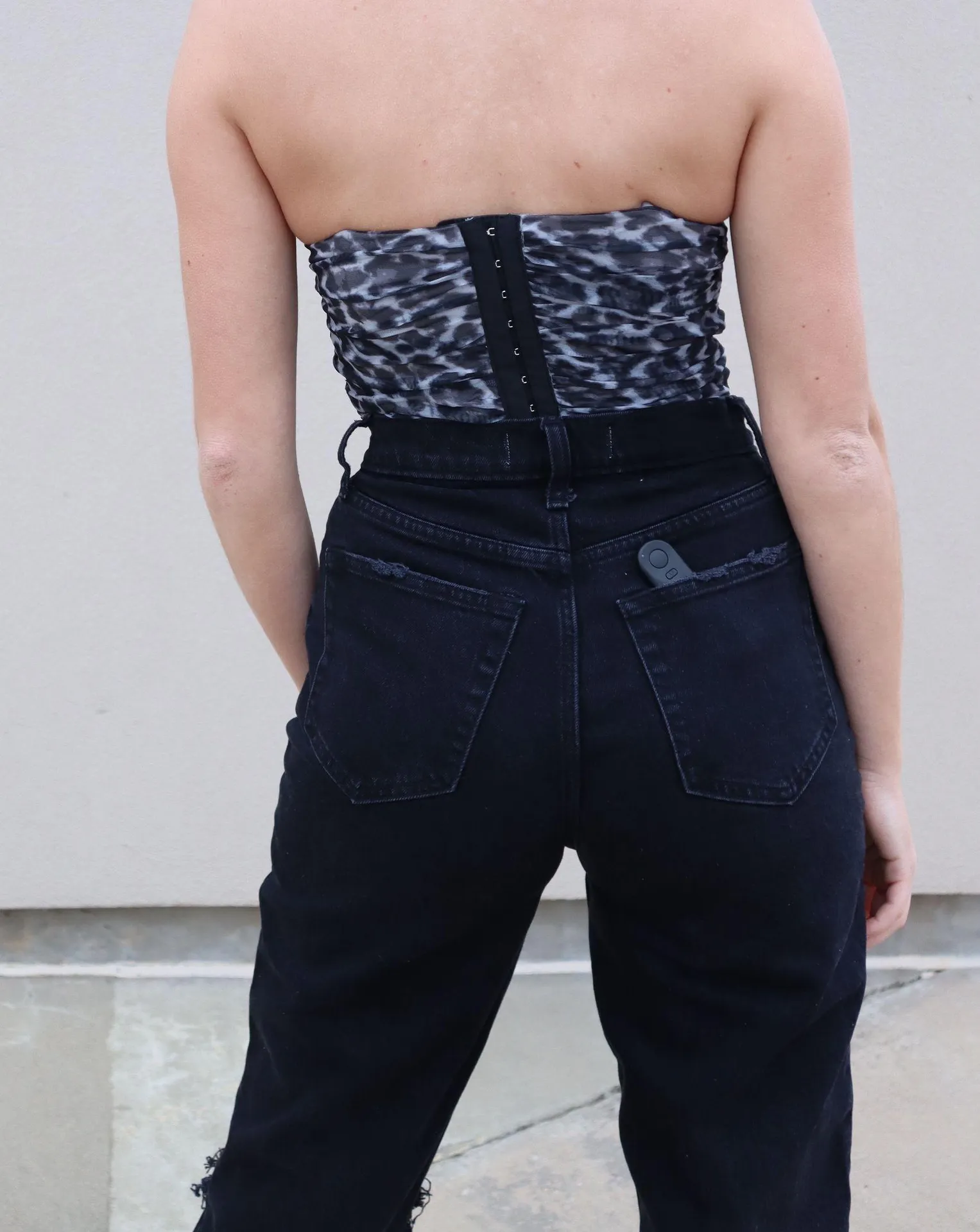 Grey Cheetah Structured Bustier top - Image 3