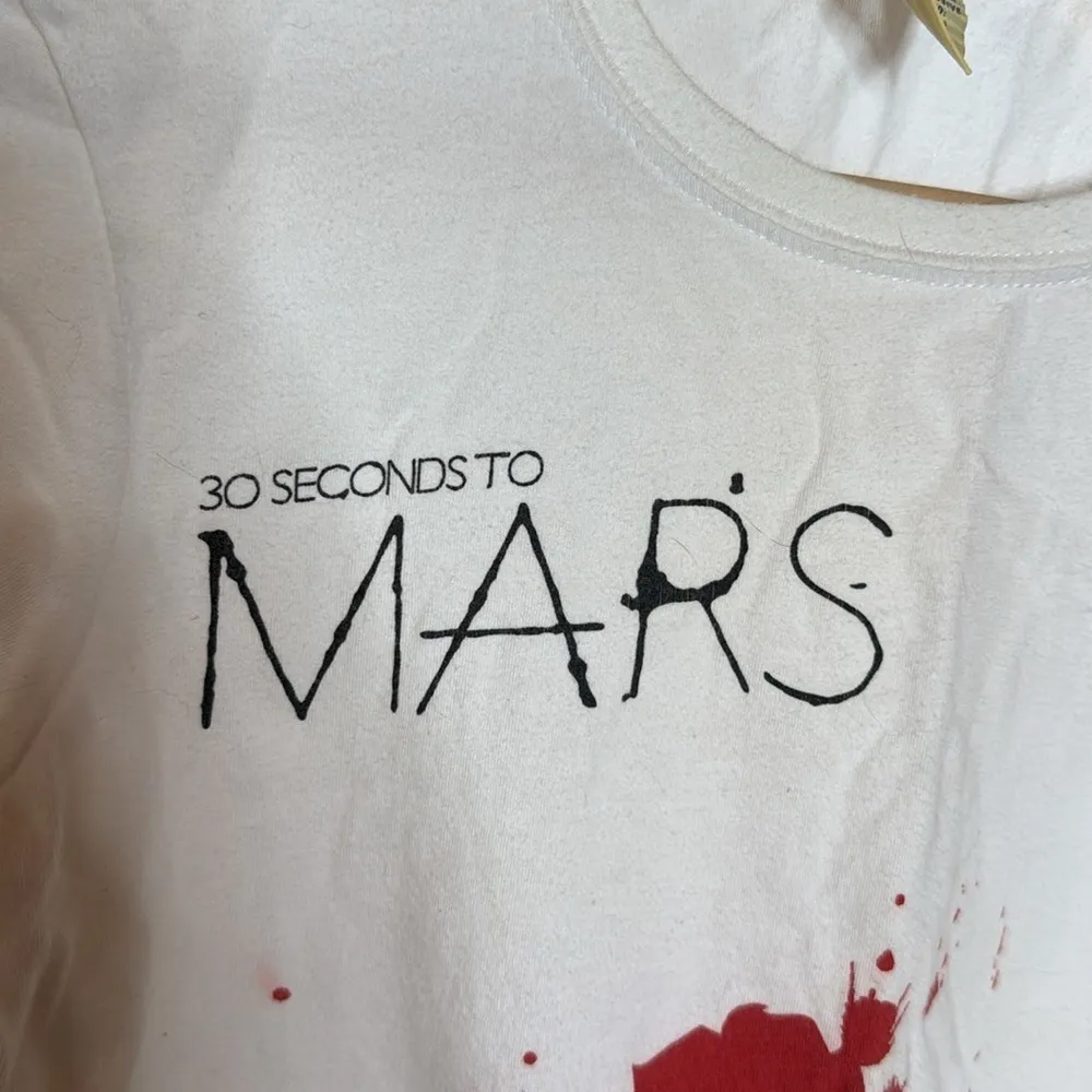 Y2K RARE 30 Seconds to Mars A Beautiful Lie 2005 Concert Tee Size Small White - Image 3