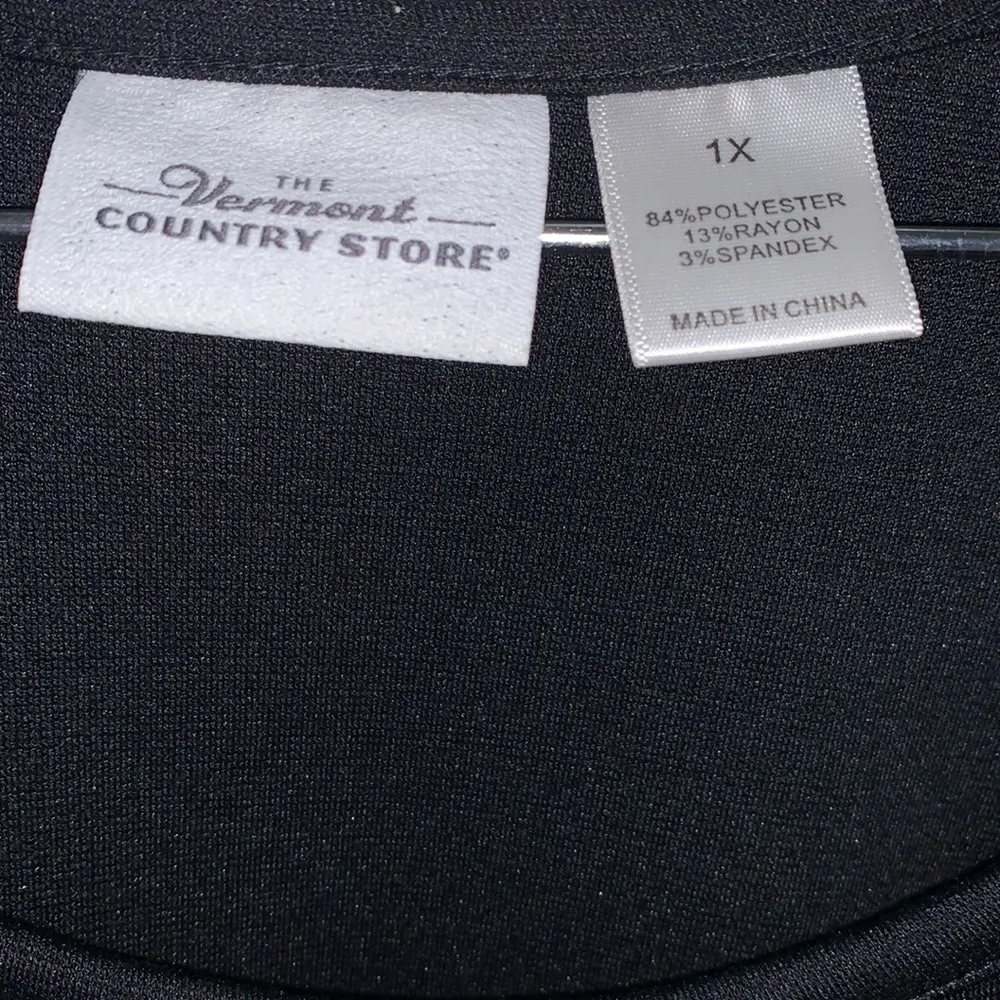 The Vermont Country Store plus size woman dress pleated bottom size 1X Black - Image 2