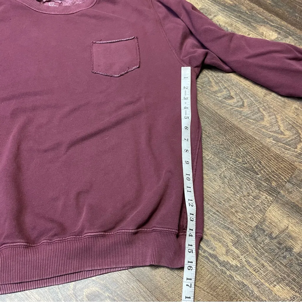 Aerie The Chill Crewneck Sweatshirt Women Medium Oversized Wine Long Sleeve Cozy - Image 6
