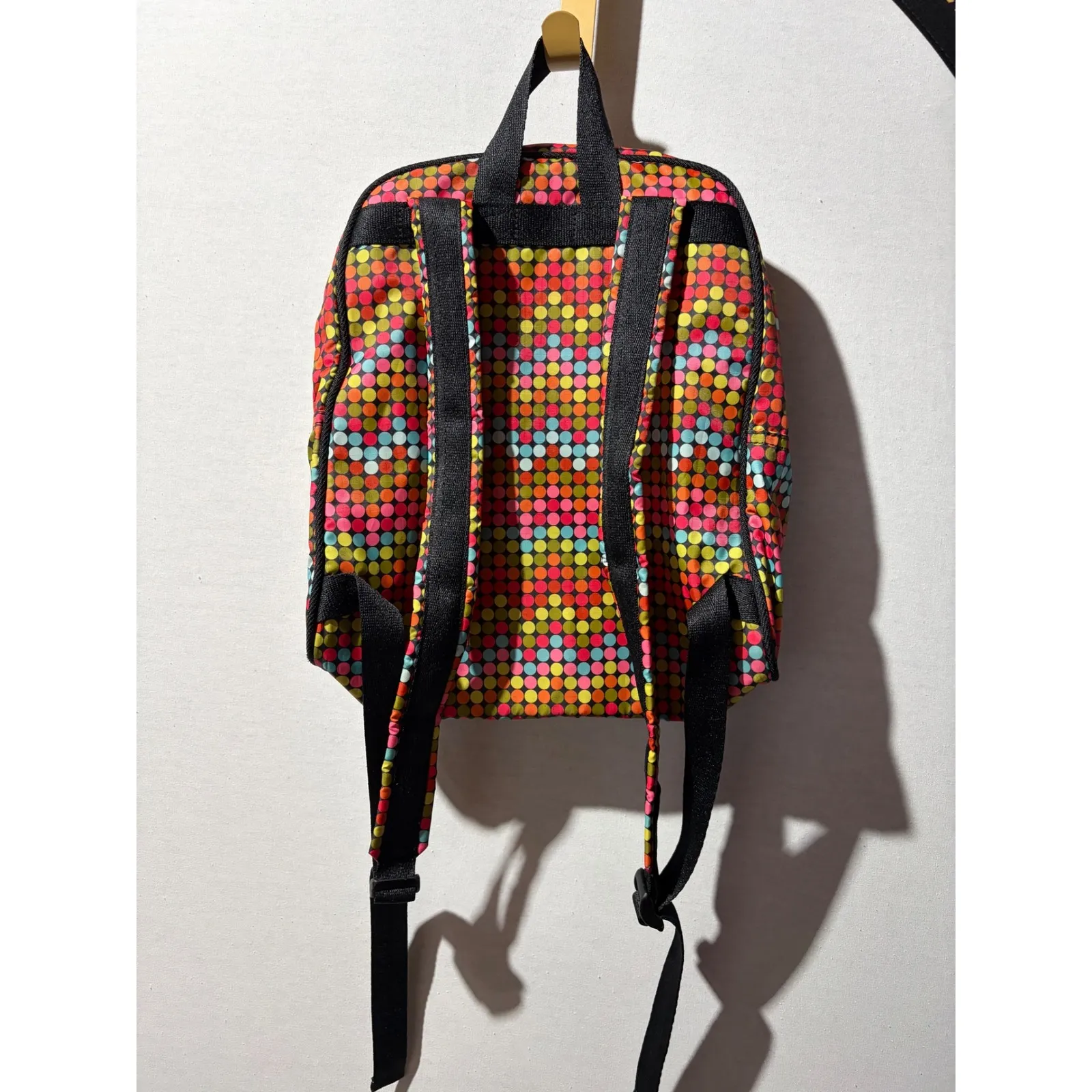 LeSportsac Backpack Colorful Polka Dot Print Nylon Multi - Image 6
