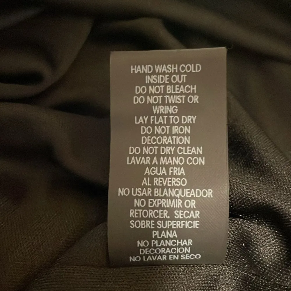 Chetta B Gold Bead Cocktail Midi Dress w/Zipper Closure Black Size 12‎ - Image 6