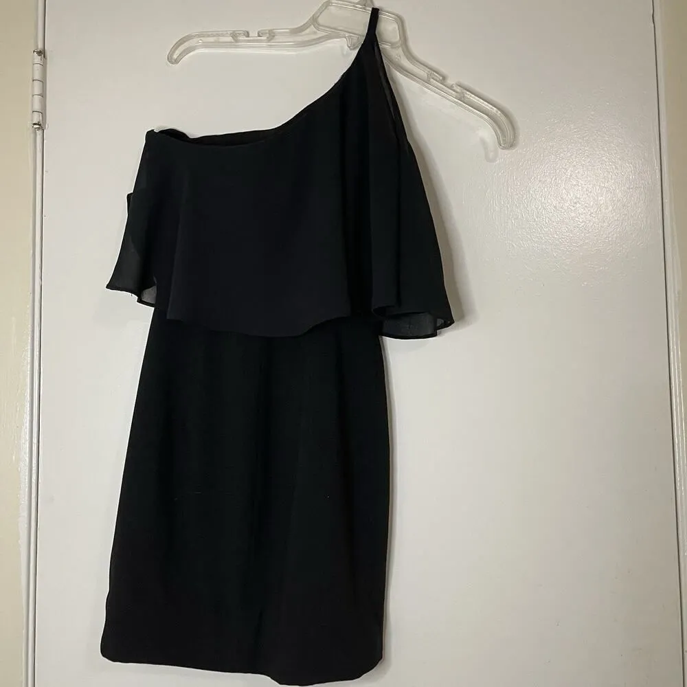 Dress The Population Sabrina One Shoulder Mini cocktail Dress Black XS - Image 9