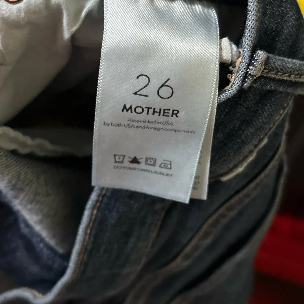 MOTHER Midnight Blue Frayed Jean Shorts Size 26 - Image 7