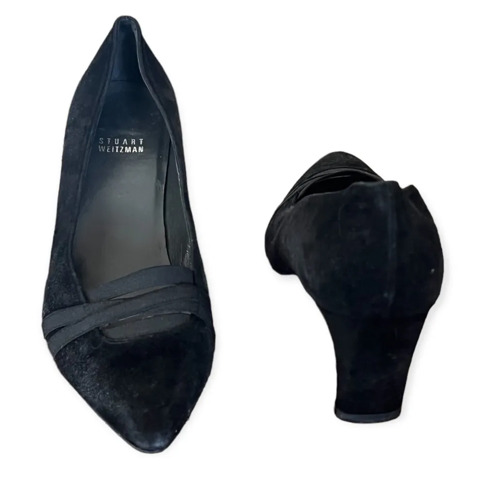 STUART WEITZMAN Black Suede Heels Size 9 - Image 6