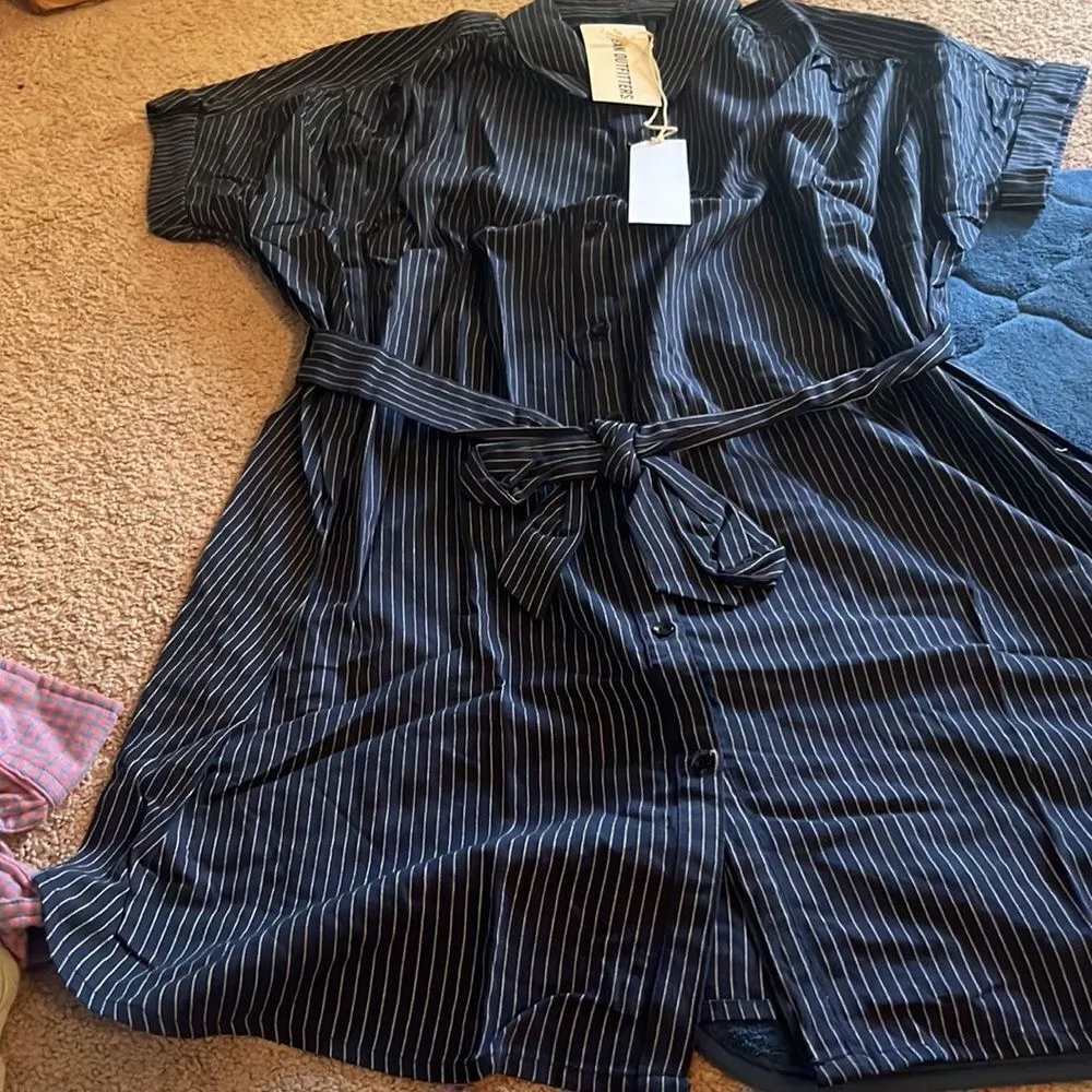 Nwt urban outfitters lumiere navy stripe dress M - Image 3