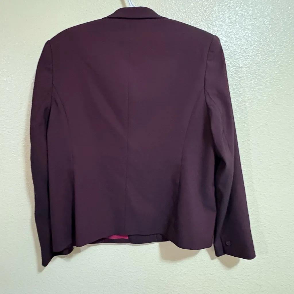 NWOT Amanda Smith Deep Burgundy Blazer with Pink Lining - Image 3