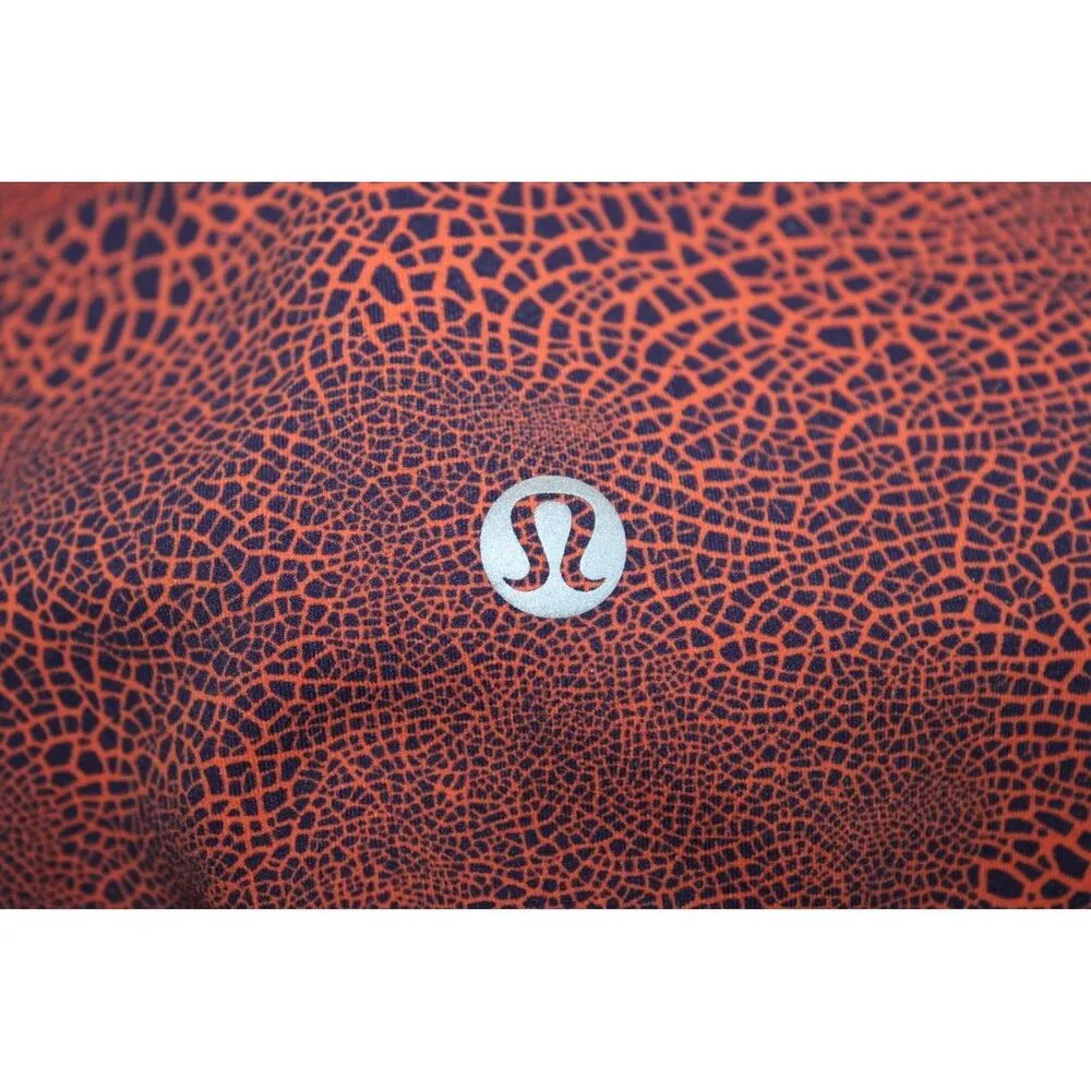 Womens Lululemon Wunder Train High-Rise Tight Leggings Orange Navy Blue Size 2 - Image 3