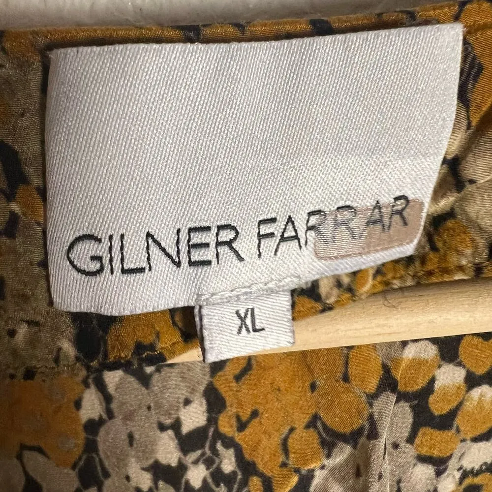 Gilner Farrar Jade Viper Snakeskin Print Puff Sleeve Jumpsuit Size XL Brown - Image 15