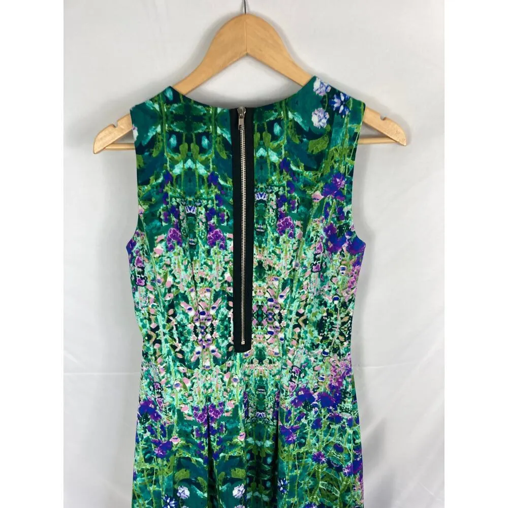 Cynthia Rowley Watercolor Floral Pleated Sleeveless Dress Size 6 - Image 5