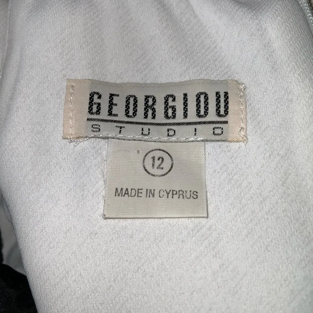 Vintage Georgiou Studio Black & White Halter Top Maxi Dress Size 12 - Image 9