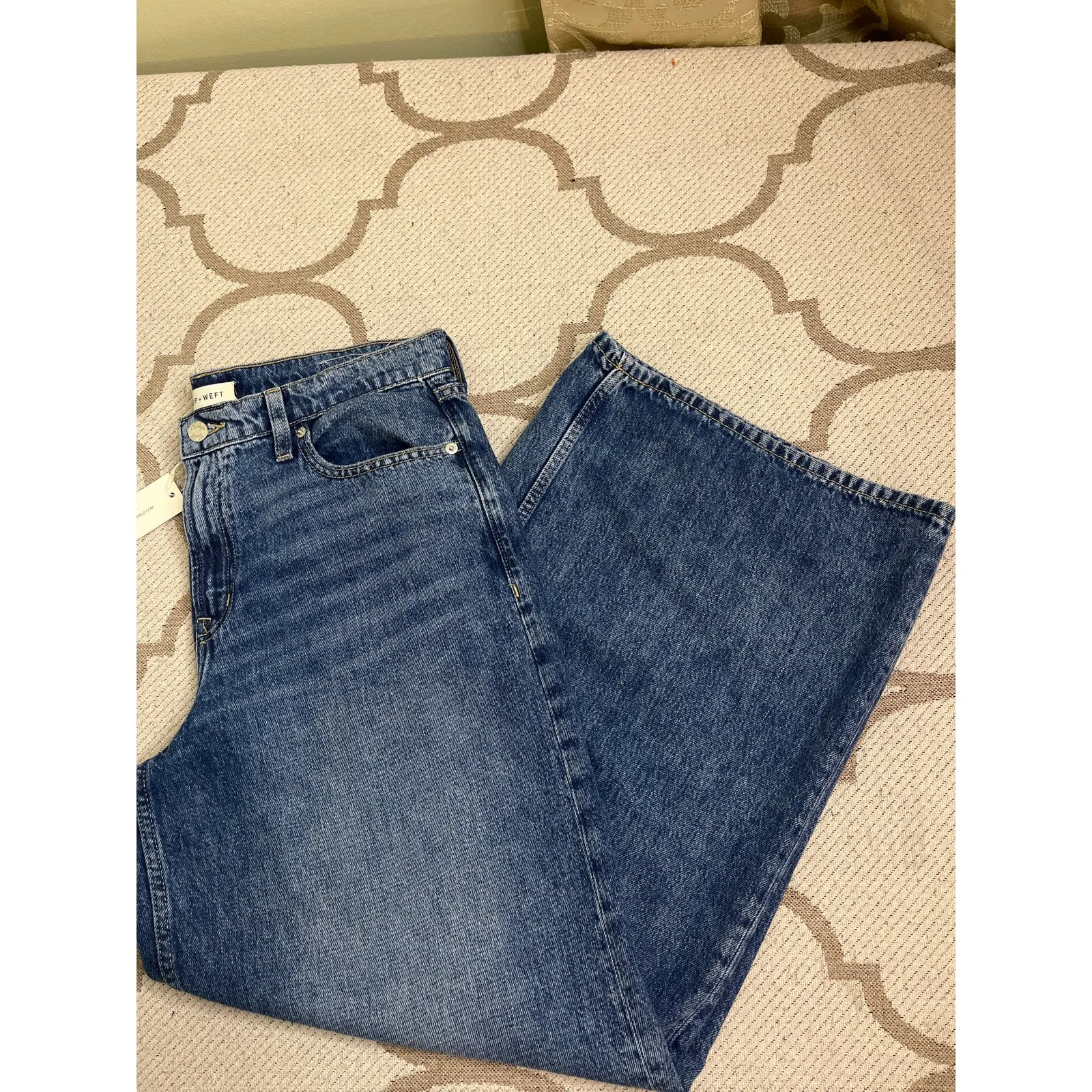 Warp + Weft Baggy Dark Dani Dark Wash Blue Jeans, size 8/ 29, S/524634 - Image 13