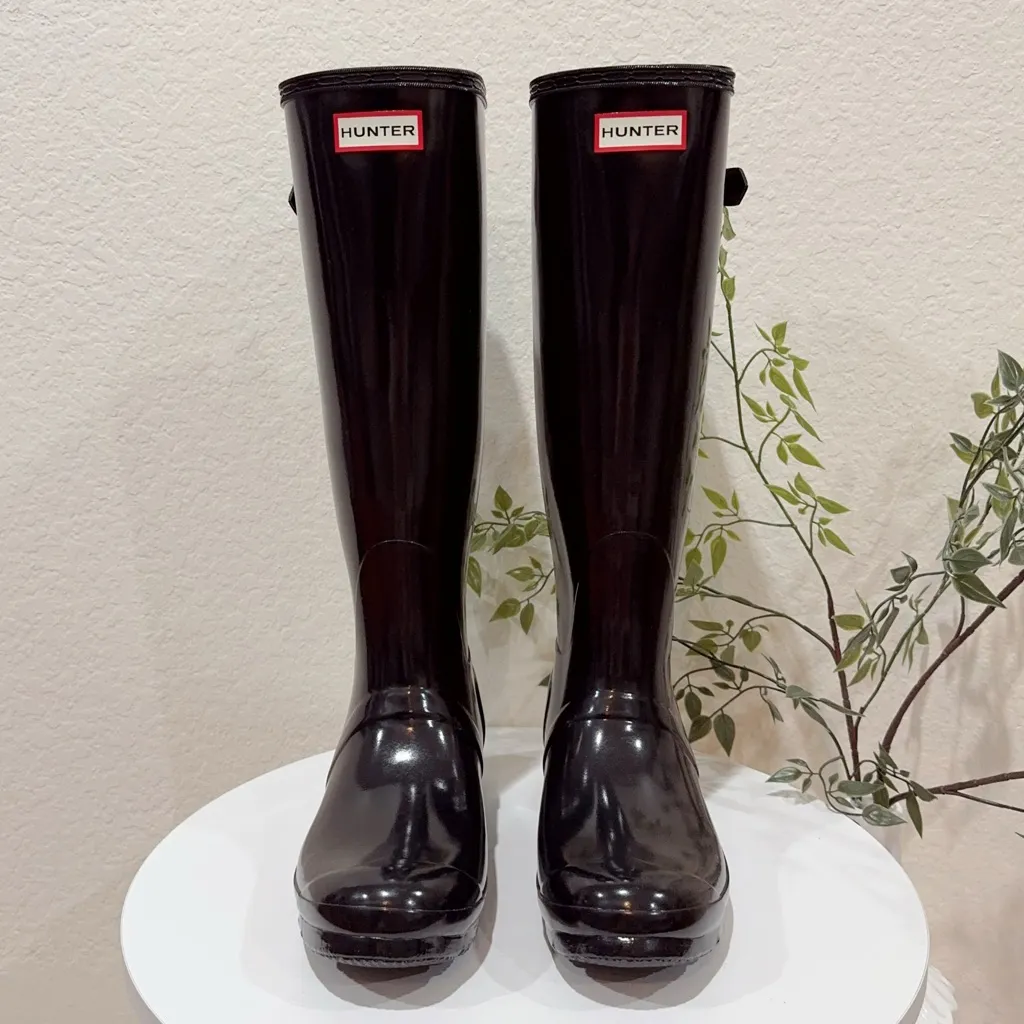Hunter Women's Original Tall Gloss Rain Boots Knee High Size US8 NWOB - Image 2