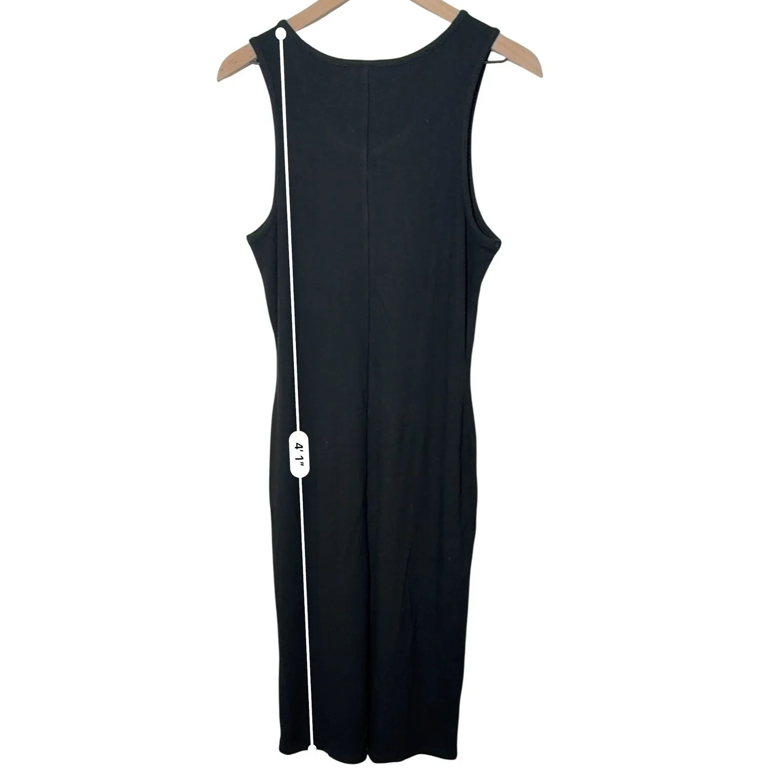 Marine Layer Lexi Daytime Dress Black XL Ribbed Tank Midi - Image 9