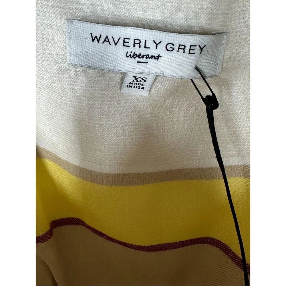 NEW Waverly Grey Striped Sleeveless Felicity Tank Top Size XS MSRP $148 Tan - Image 6