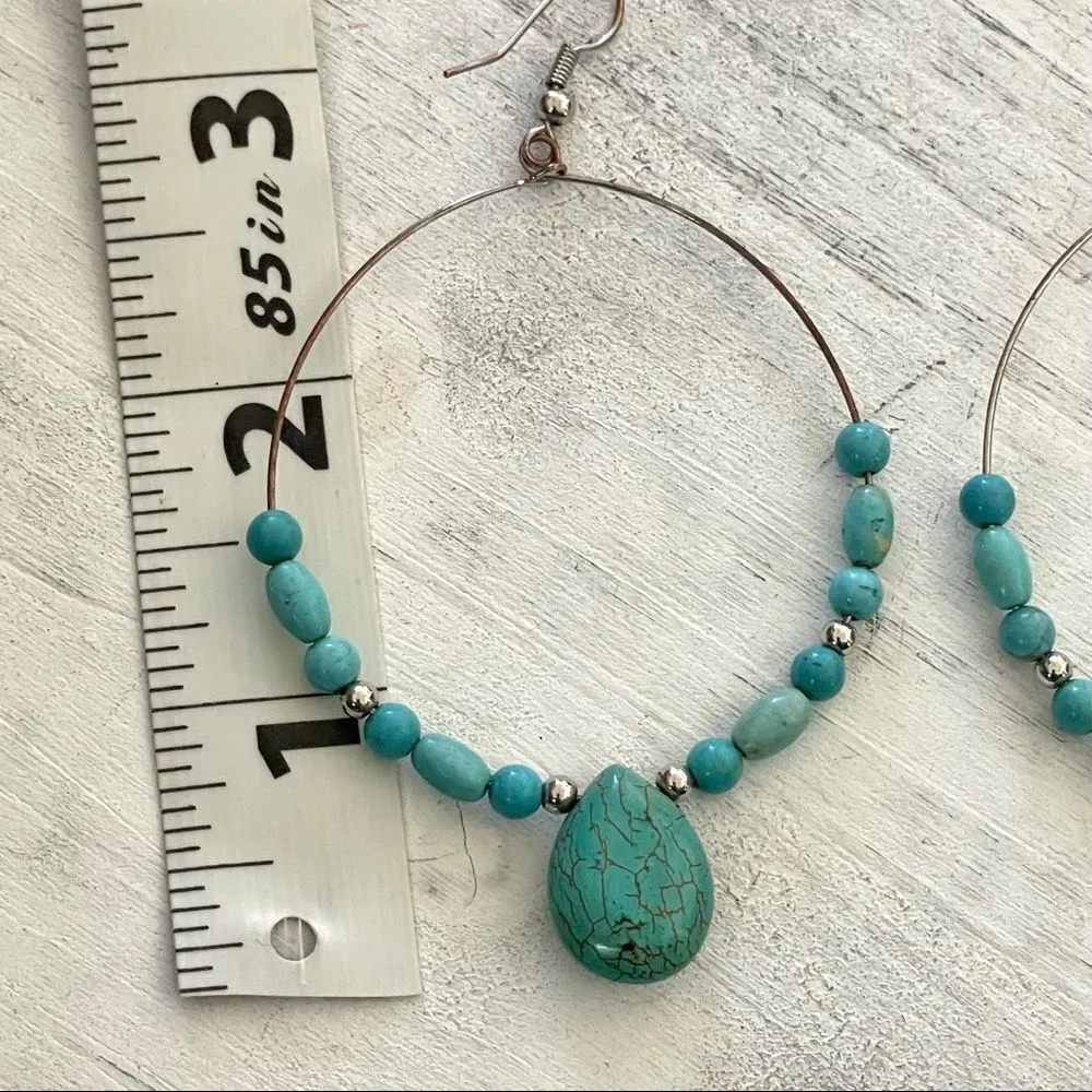 Big round turquoise earrings - Image 4