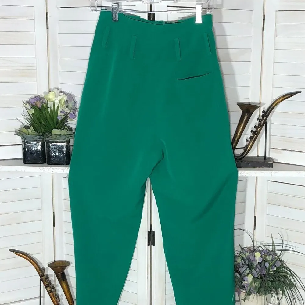 Revolve Chrissy Teigen Pants High Waist Wide Leg Green Capri - S - Image 2