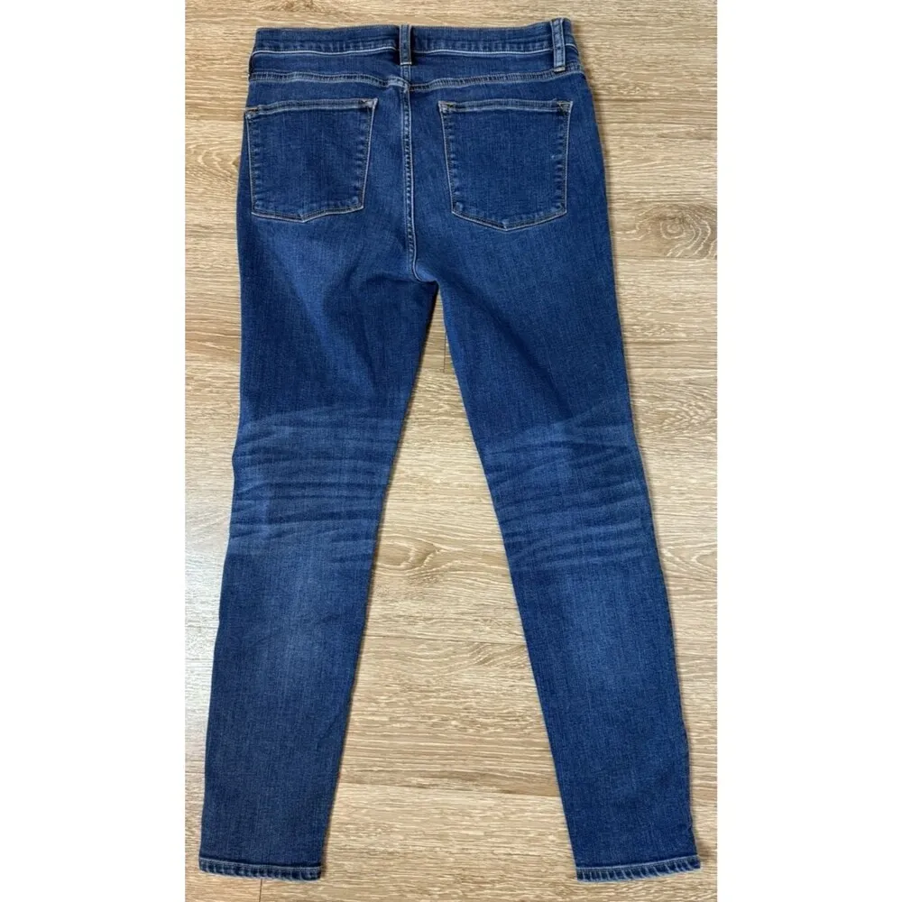 J.CREW High Rise Jeggings Medium Blue jean Zip Fly Skinny Stretch Knit 31 - Image 5