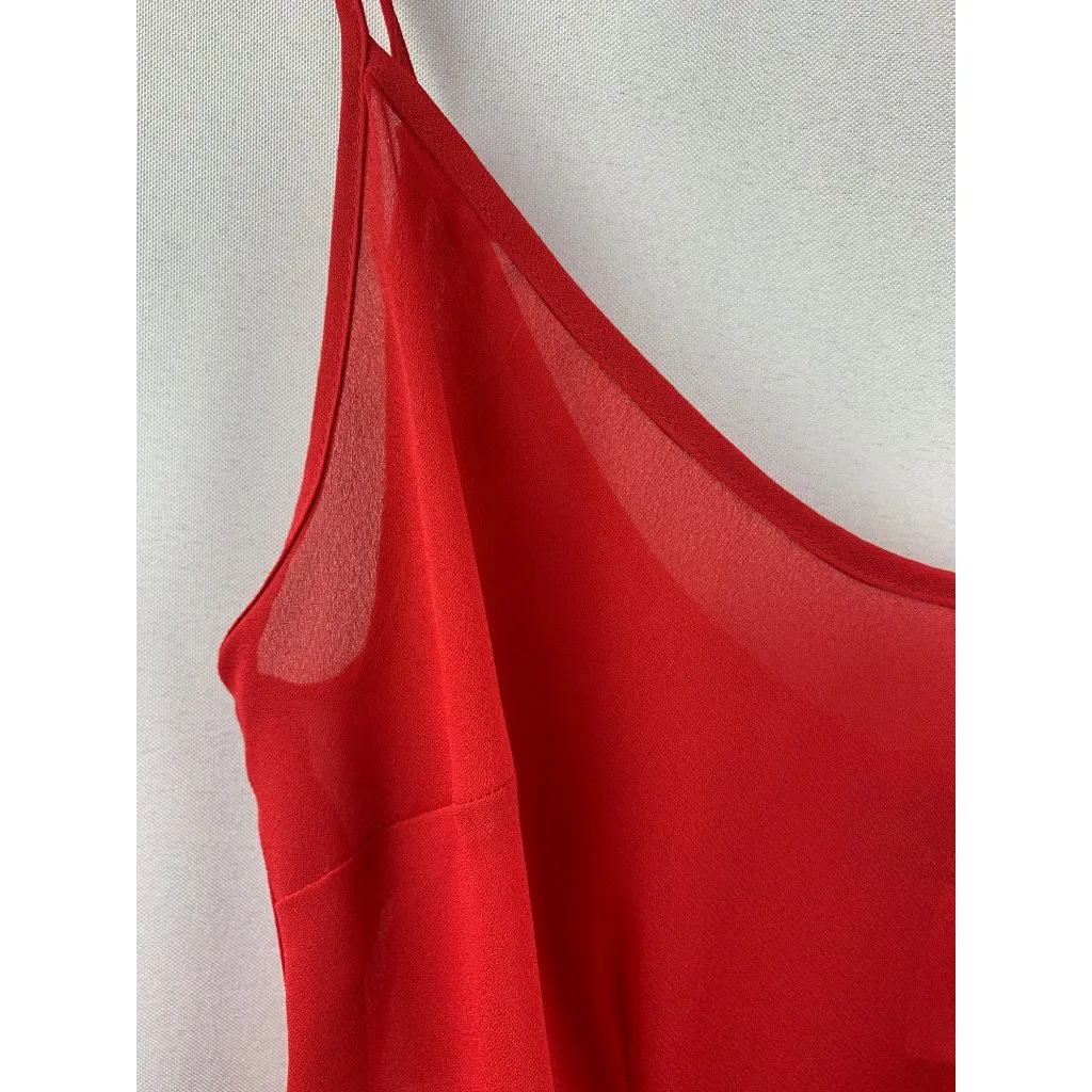 Women's Jones New York Red Silk Dress Size 10 - Image 6