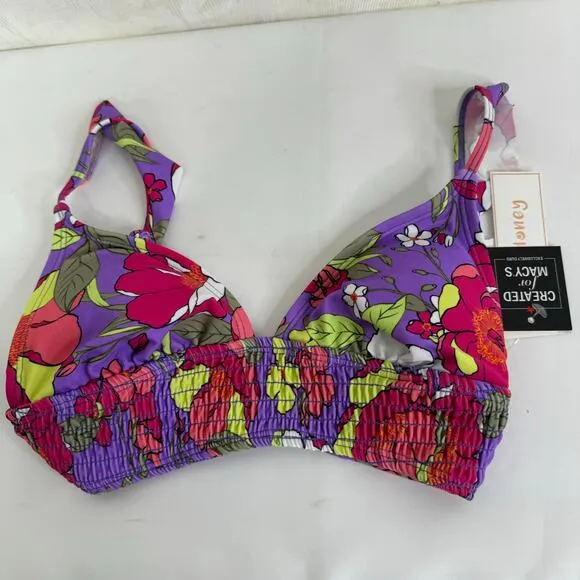 Hula Honey Floral Stretch Ruffle Swimsuit Top Size XS‎ NWT - Image 2