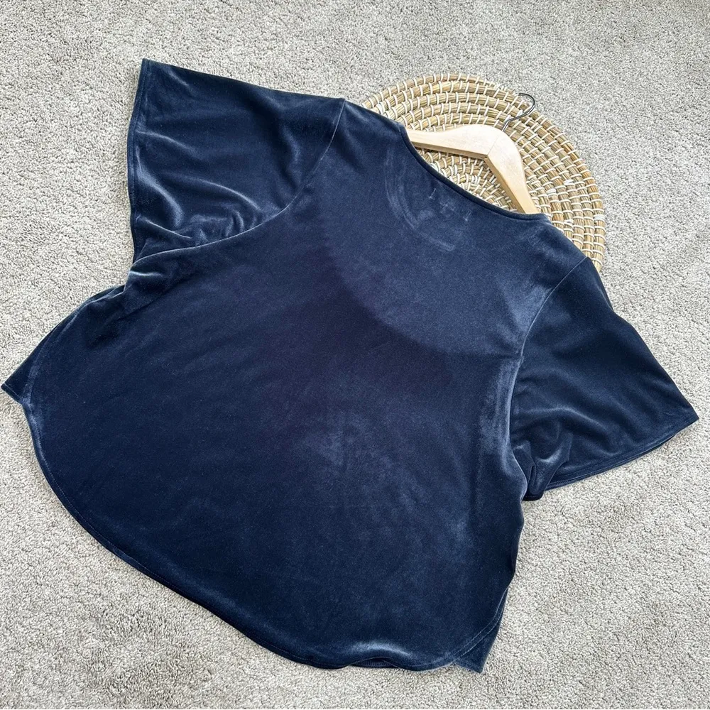 Madewell Velvet Butterfly Top Shortsleeve Fairy Whimsigoth Grunge in Deep Navy M - Image 9