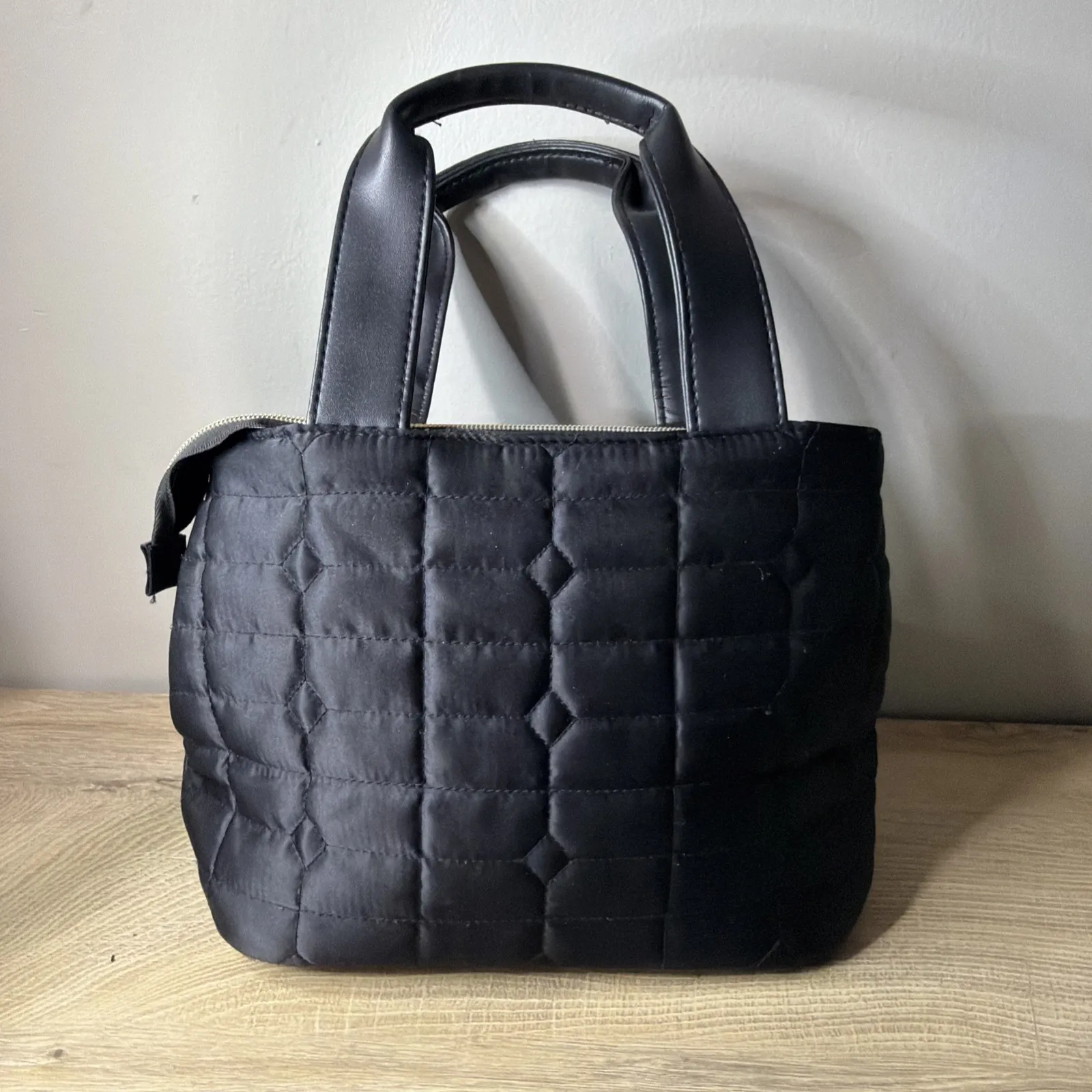 JILL by Jill Stuart Quilted Puffy Bow Mini Tote Bag Handbag Coquette Neutral - Image 3