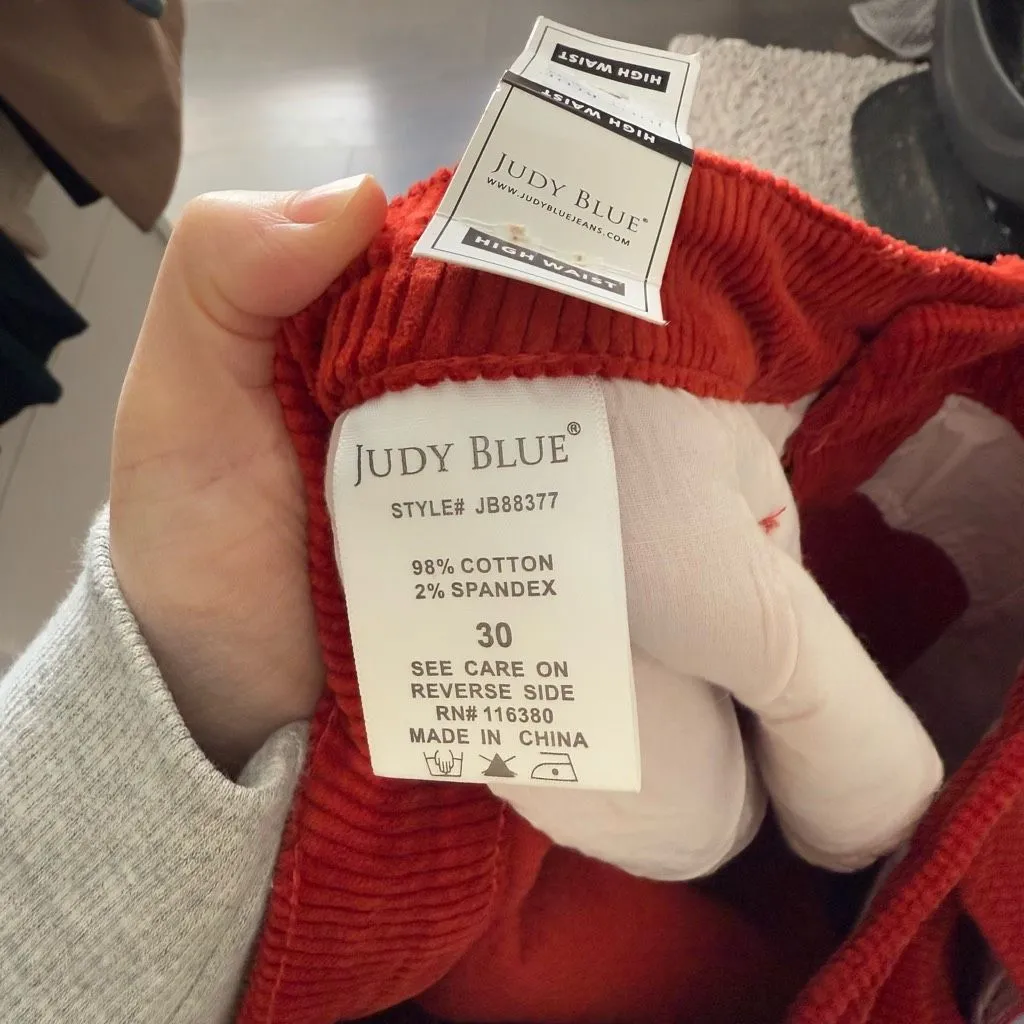 Judy Blue Women’s 30 Slim Fit Corduroy Carpenter Jeans in Rust New - Image 6