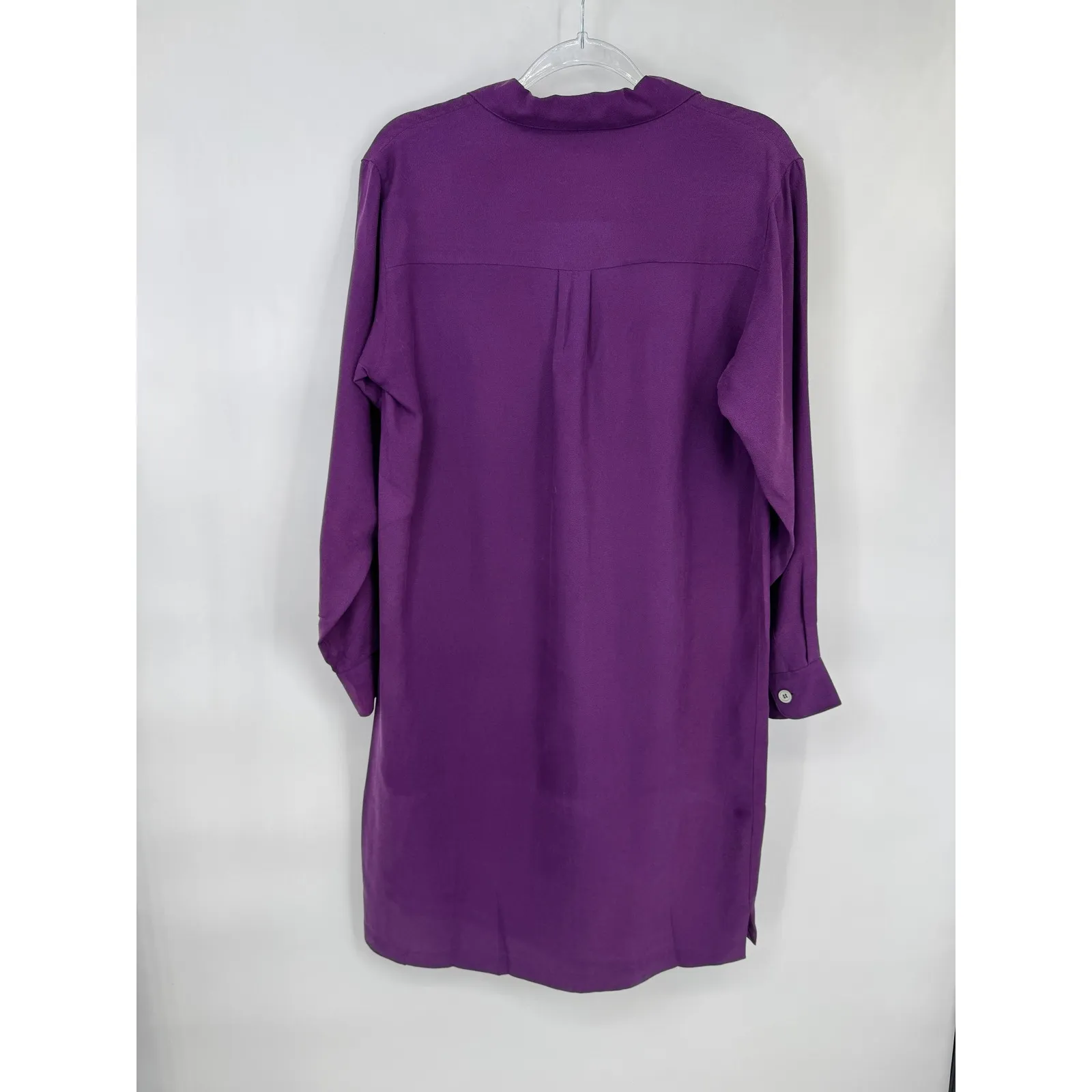 The Territory Ahead Silk Button Up Shirt Dress Purple Womens Medium NWOT - Image 10