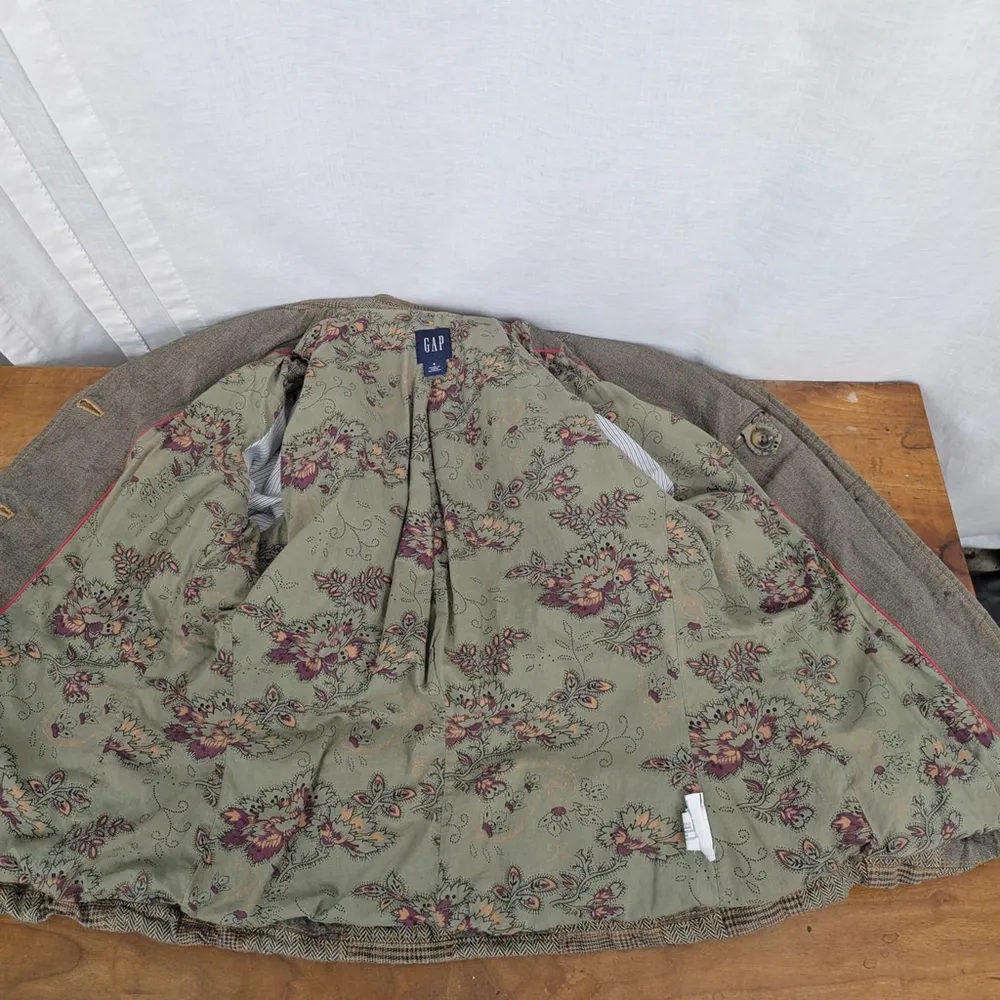 Gap Distressed Cotton Patchwork 2000's Blazer Size 6 - Image 5