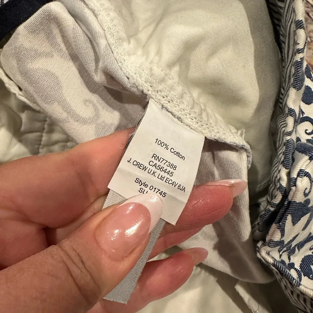 JCREW SEAHORSE CHINO BLUE WHITE COTTON SHORTS 2 - Image 9