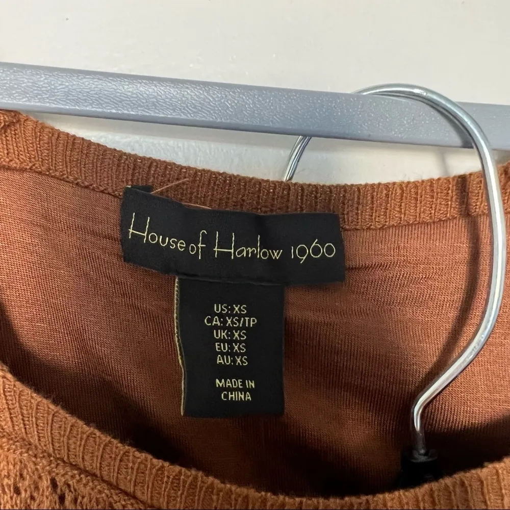 House of Harlow 1960 Brown 2-Piece Crochet Tank Top & Ruffle Hem Maxi Skirt NWT - Image 3