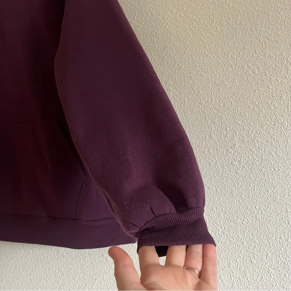 Women's Zenana Purple / Wine Cowl Neck Hoodie Size Medium - Image 5