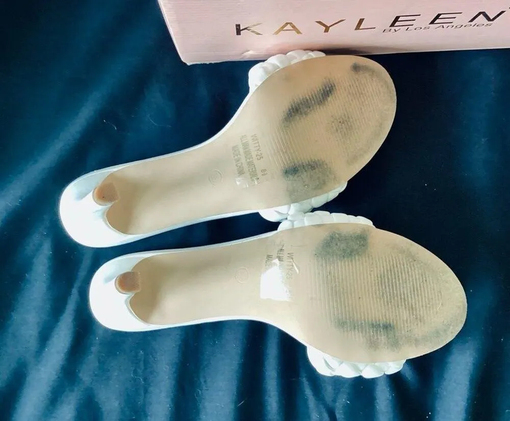 KAYLEEN Slip On Heels White Size 8.5 - Image 6