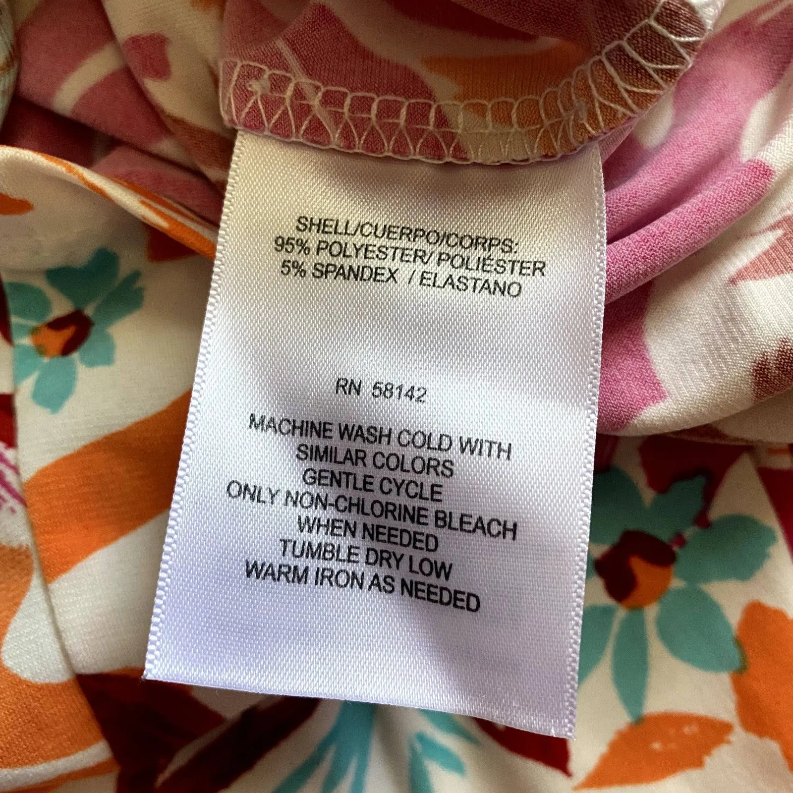 Maggy London Floral Midi Sheath Dress Twist Front‎ Sleeveless Tropical US Size 6 - Image 7