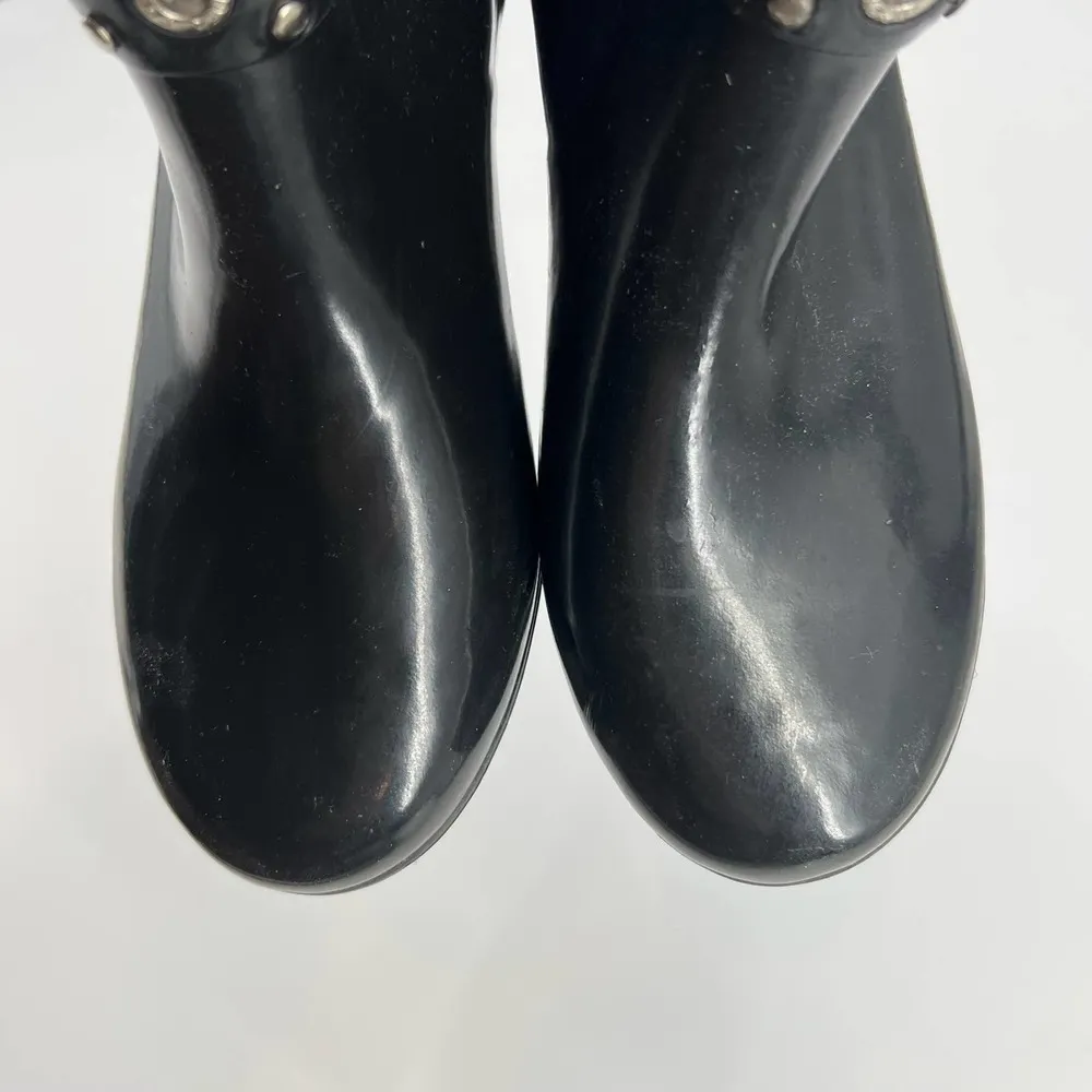 Sperry Black Waterproof Wedge Heel Rubber Ankle Boots Bootie Womens Size 9 - Image 5