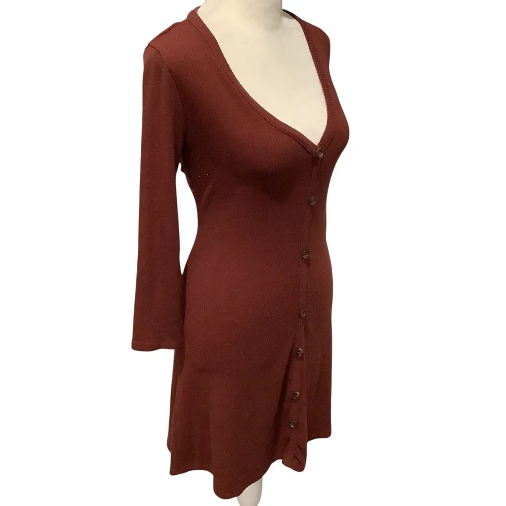 Forever 21 Rust Colored Long Sleeve Dress EXCELLENT CONDITION Size S - Image 2