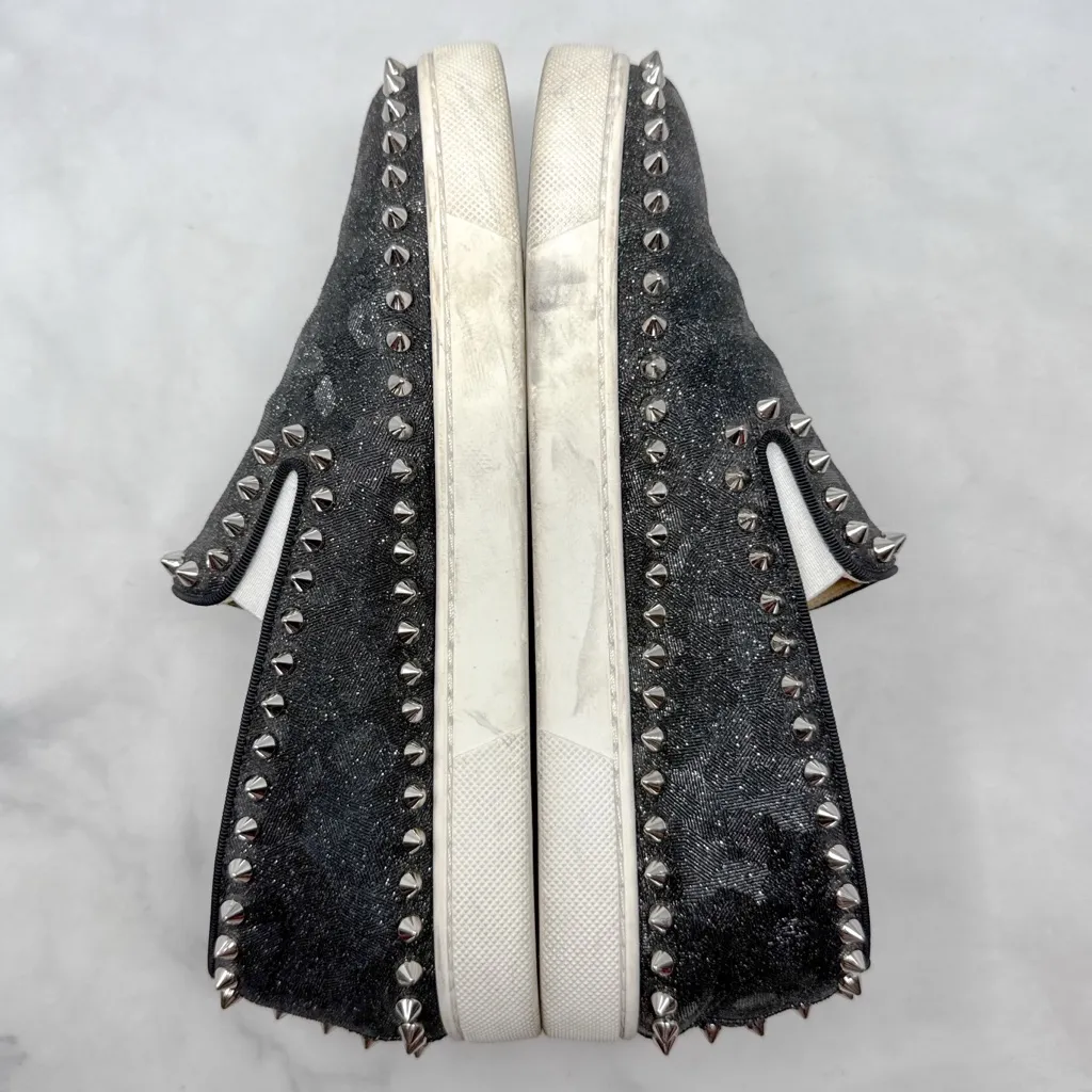 Christian Louboutin Pik Boat Studded Camo Leather Slip On Flat Sneaker Shoes 38 - Image 6