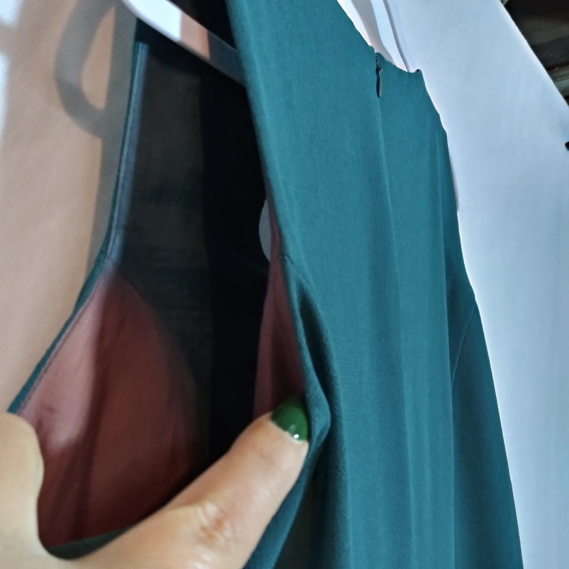 Ursula Of Switzerland Vintage Elegant Green Sleeveless Dress Size 14 - Image 11