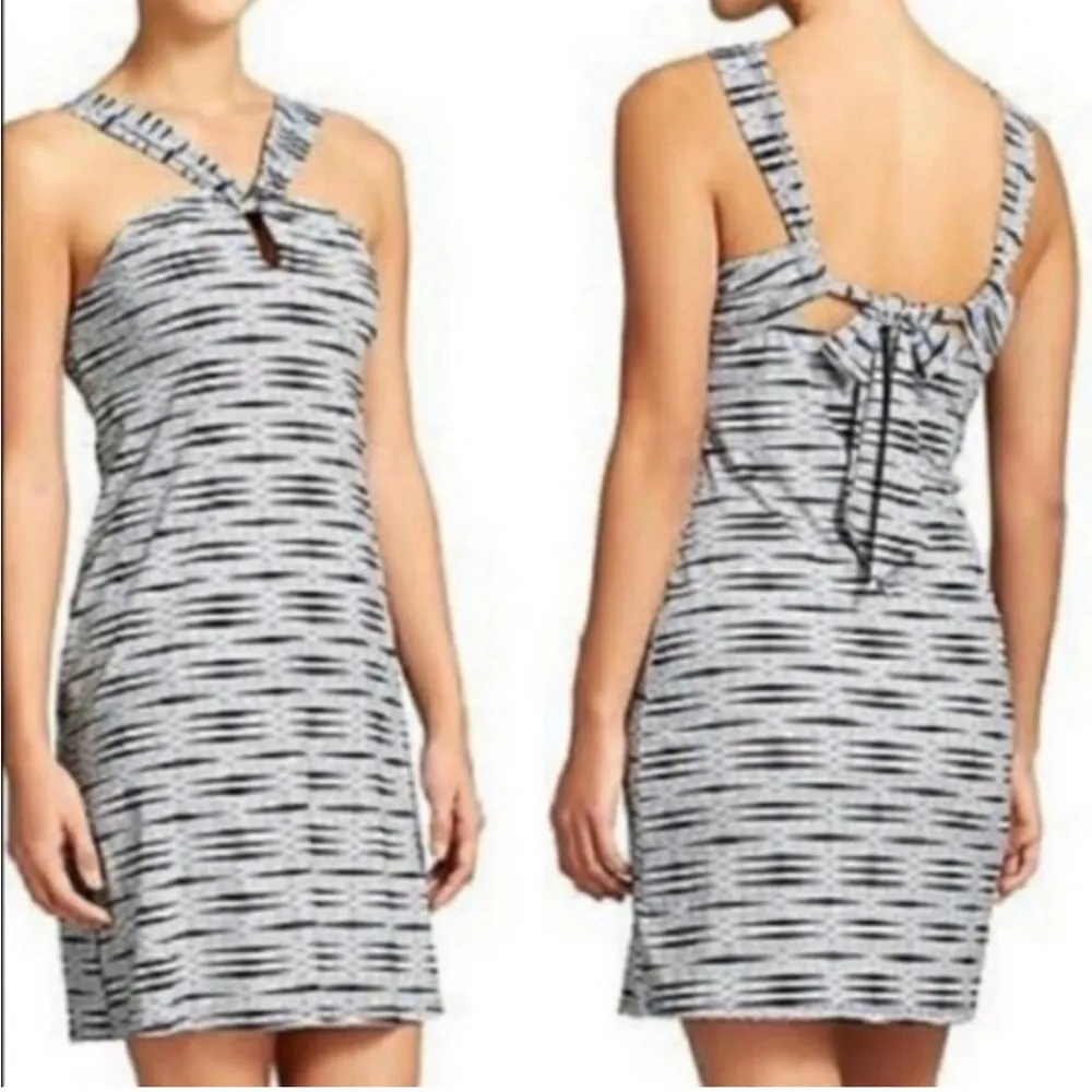 Athleta  Kiki Printed Swim Halter Striped Dress Size Medium - Image 2