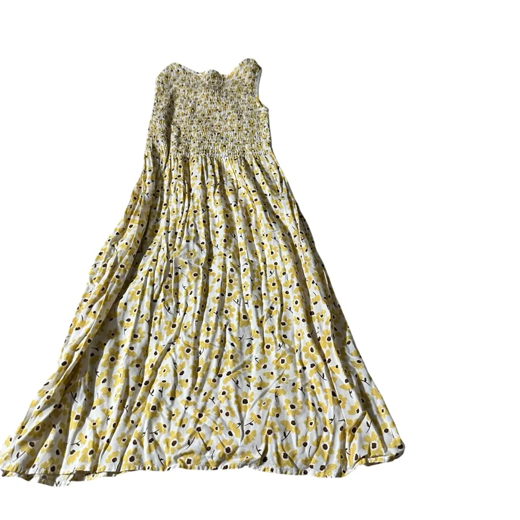 Croft & Barrow White and Yellow Floral Midi Dress - Image 2