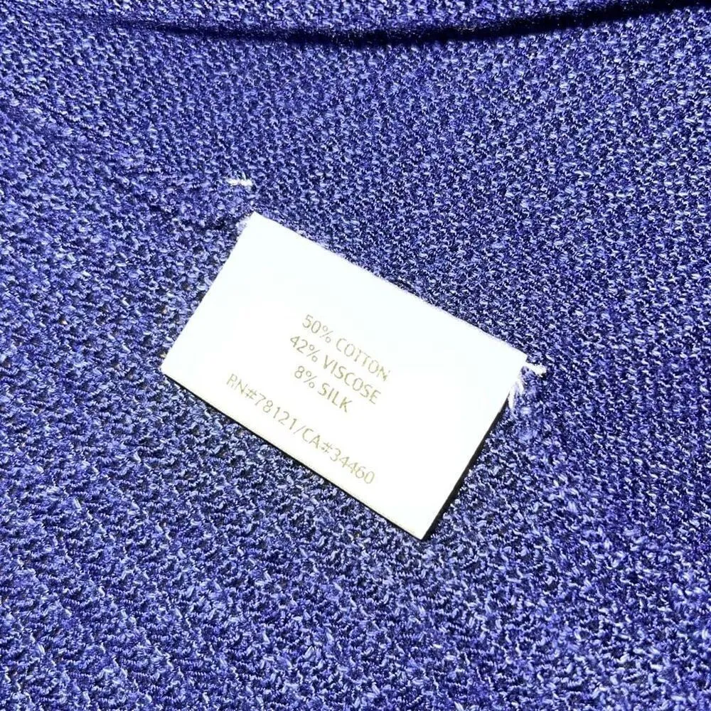 Eileen Fisher Womens Open Front Asymmetric Drape Cardigan Sweater Royal Blue Pet - Image 6